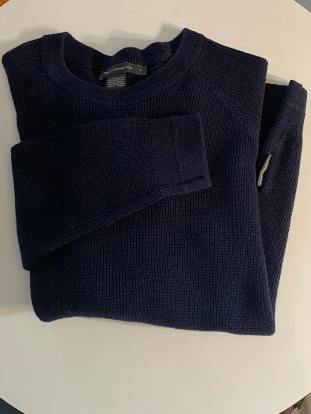 FRENCH CONNECTION Men's Navy Crewneck Sweater Size Large